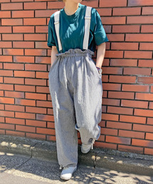 PAR ICI | コットンリネンギンガム/グレンチェック ウォッシャブル吊りパンツ (セットアップ対応)(その他パンツ)