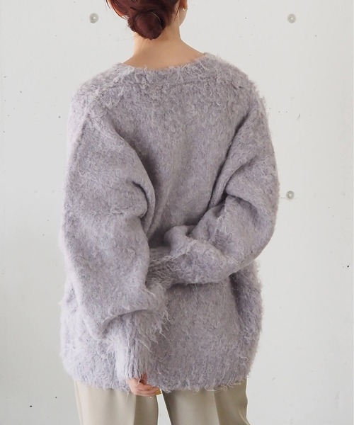 tiptop（ティップトップ）の「【wool】シャギーVネックBIGカーディガン（カーディガン/ボレロ・レディース・ベージュ/グリーン/ピンク/サックスブルー/ブルー系その他/グリーン系その他/チャコールグレー/ブルー/ライム/グレー・FREE）」の17枚目の写真
