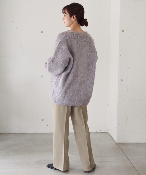 tiptop（ティップトップ）の「【wool】シャギーVネックBIGカーディガン（カーディガン/ボレロ・レディース・ベージュ/グリーン/ピンク/サックスブルー/ブルー系その他/グリーン系その他/チャコールグレー/ブルー/ライム/グレー・FREE）」の18枚目の写真