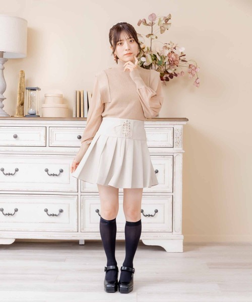 Rmine（アールマイン）の「シアースリーブハイネックニットトップス（ニット/セーター・レディース・ブラック/ホワイト/ベージュ・FREE）」の21枚目の写真