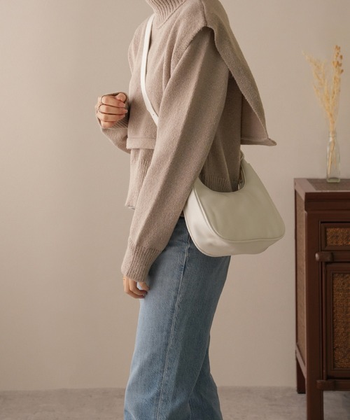 IAMUSE（アイアミューズ）の「フェイクレザーサイドベルトショルダーバッグ S0838【IAMUSE】（ショルダーバッグ・レディース・ホワイト/ブラック・FREE）」の16枚目の写真