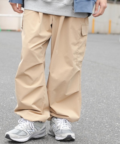 WEGO（ウィゴー）の「WEGO/リップストップ カーゴパンツ（カーゴパンツ・メンズ・ベージュ/カーキ/ブラック/グレー/ライトグレー/ネイビー/その他1・MEDIUM/LARGE）」の4枚目の写真