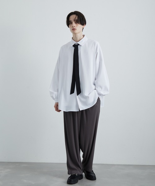 JUNRED（ジュンレッド）の「【 UNISEX 】ボウタイオーバーシャツ（シャツ/ブラウス・メンズ・ホワイト/ブルー系その他4/ホワイト系その他/グリーン・M/L/S）」の9枚目の写真