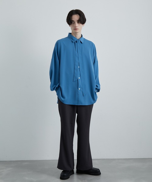 JUNRED（ジュンレッド）の「【 UNISEX 】ボウタイオーバーシャツ（シャツ/ブラウス・メンズ・ホワイト/ブルー系その他4/ホワイト系その他/グリーン・M/L/S）」の11枚目の写真