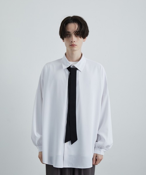 JUNRED（ジュンレッド）の「【 UNISEX 】ボウタイオーバーシャツ（シャツ/ブラウス・メンズ・ホワイト/ブルー系その他4/ホワイト系その他/グリーン・M/L/S）」の13枚目の写真