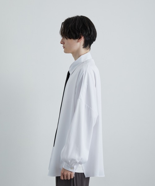 JUNRED（ジュンレッド）の「【 UNISEX 】ボウタイオーバーシャツ（シャツ/ブラウス・メンズ・ホワイト/ブルー系その他4/ホワイト系その他/グリーン・M/L/S）」の14枚目の写真