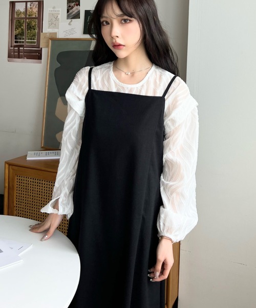 moment+（モーメントプラス）の「リーフ柄シフォンジャガード2WAY