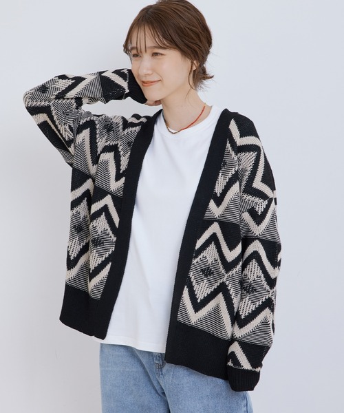 Jayro（ジャイロ）の「ジオメトリック柄ジャガードカーディガン