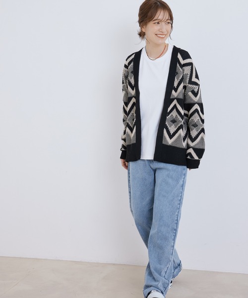 Jayro（ジャイロ）の「ジオメトリック柄ジャガードカーディガン