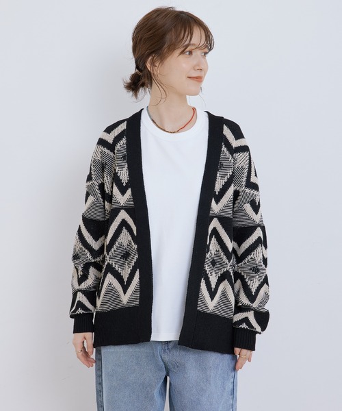 Jayro（ジャイロ）の「ジオメトリック柄ジャガードカーディガン