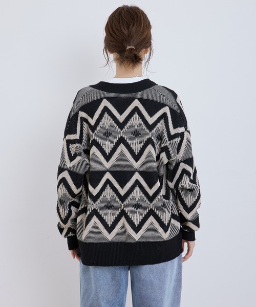 Jayro（ジャイロ）の「ジオメトリック柄ジャガードカーディガン