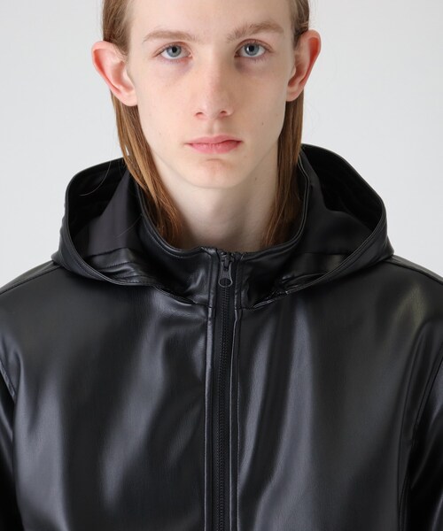 神永　新品tk.タケオキクチ シンセティックレザーフードブルゾン tk.TAKEO KIKUCHI（ティーケータケオキクチ）の「◇シンセティック