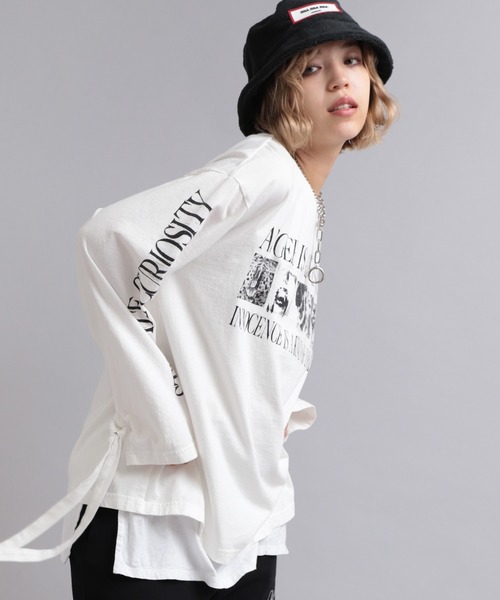 RNA（アールエヌエー）の「M2036 ANGERフォトリボンロンT（Tシャツ/カットソー・レディース・ホワイト/ライトイエロー/ブラック・MEDIUM）」の6枚目の写真