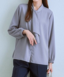 7days Life Styling | ストレッチパウダーサテンボウタイブラウス(シャツ/ブラウス)