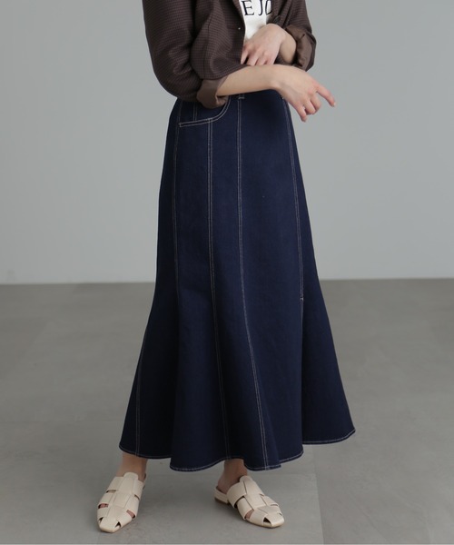 FREE'S MART（フリーズマート）の「【Sシリーズ対応】◆イレヘムマーメイドデニムスカート（デニムスカート・レディース・ネイビー/ライトインディゴブルー/ホワイト・MEDIUM/X-SMALL/SMALL）」の21枚目の写真