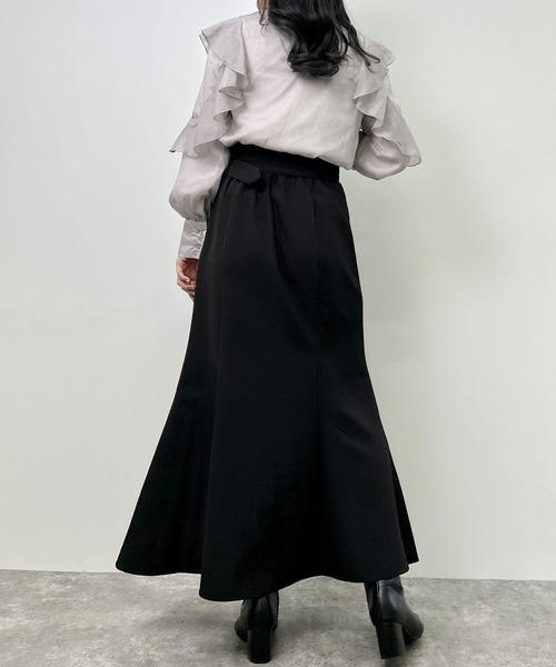 INGNI（イング）の「袖フリル花柄シアーブラウス（シャツ/ブラウス・レディース・ネイビー/ブラウン/グレー・M）」の16枚目の写真