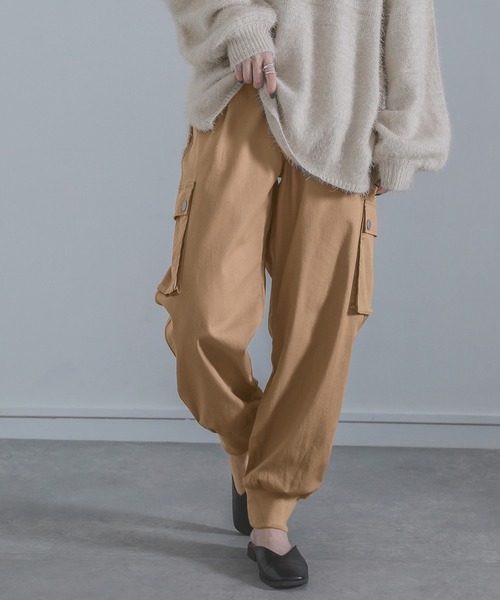 【LOEWE】コットン＆シルク カーゴパンツ◇アナグラムパッチ付き 新作！LOEWE/ロエベ*メンズ カーゴパンツ ジップ付き コットン