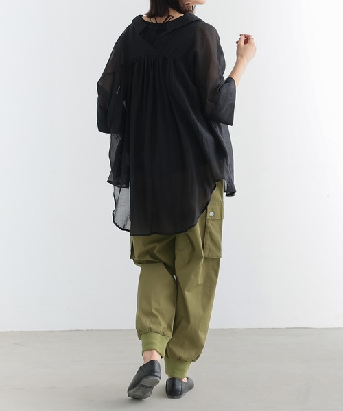 n'OrLABEL（ノアールレーベル）の「『ストレッチジョガーパンツ』（カーゴパンツ・レディース・ブラック/ベージュ/マスタード/ライトカーキ・1/2）」の20枚目の写真