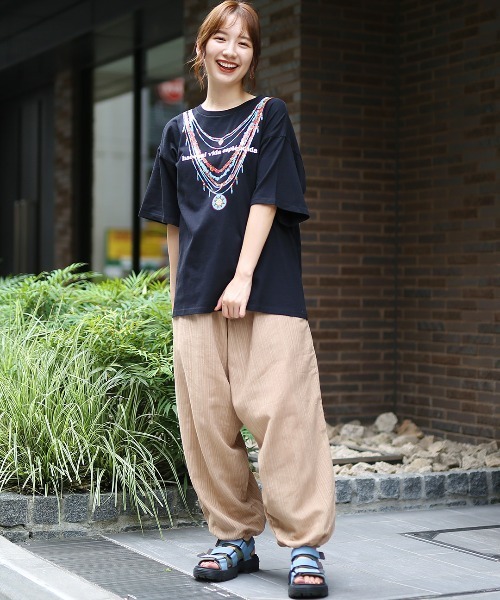Amina(アミナ)の「Amina コップンサルエルパンツ(その他パンツ・レディース・グリーン/ベージュ/パープル・FREE)」の4枚目の写真