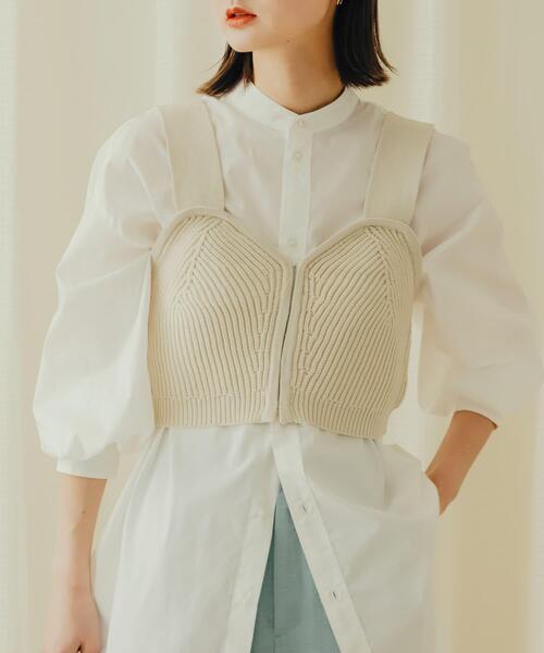 SENSE OF PLACE by URBAN RESEARCH（センスオブプレイスバイアーバンリサーチ）の「ニットビスチェ（ニット/セーター・レディース・モカ/ブラック/アイボリー・ONE）」の2枚目の写真