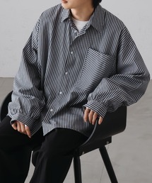 サイドスリットストライプシャツ