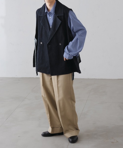 epnok(エプノック)の「サイドスリットストライプシャツ(シャツ/ブラウス・メンズ・ダークグレー/オフホワイト/ブルー・SMALL/MEDIUM/LARGE)」の7枚目の写真