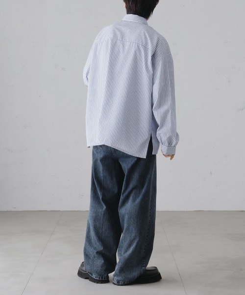 epnok(エプノック)の「サイドスリットストライプシャツ(シャツ/ブラウス・メンズ・ダークグレー/オフホワイト/ブルー・SMALL/MEDIUM/LARGE)」の21枚目の写真