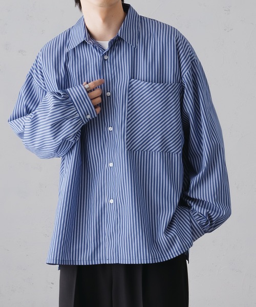 サイドスリットストライプシャツ（シャツ/ブラウス）｜epnok