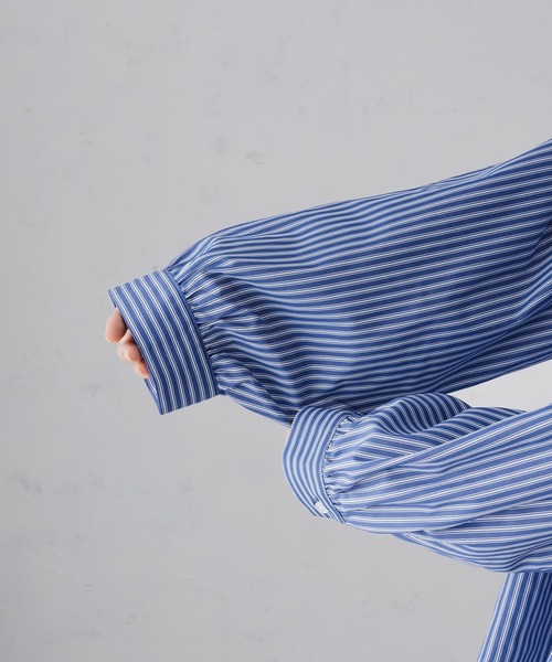 epnok(エプノック)の「サイドスリットストライプシャツ(シャツ/ブラウス・メンズ・ダークグレー/オフホワイト/ブルー・SMALL/MEDIUM/LARGE)」の10枚目の写真