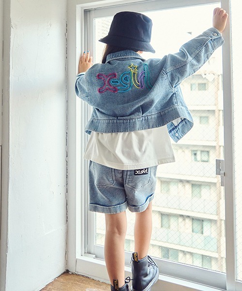 X-girl Stages（エックスガールステージス）の「ピグメントタックショーツ（その他パンツ・キッズ・ネイビー/チャコール・110cm/140cm/120cm/130cm/100cm/90cm/80ｃｍ）」の4枚目の写真