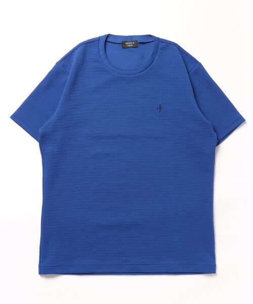 EPOCA UOMO（エポカウォモ）の「＊Safari5月号掲載＊ウェーブワッフルカットソー（Tシャツ/カットソー・メンズ・ブルー/ブラック/ホワイト/ピンク系その他3/パープル系その他7/ライトブルー・46/48/50）」の3枚目の写真