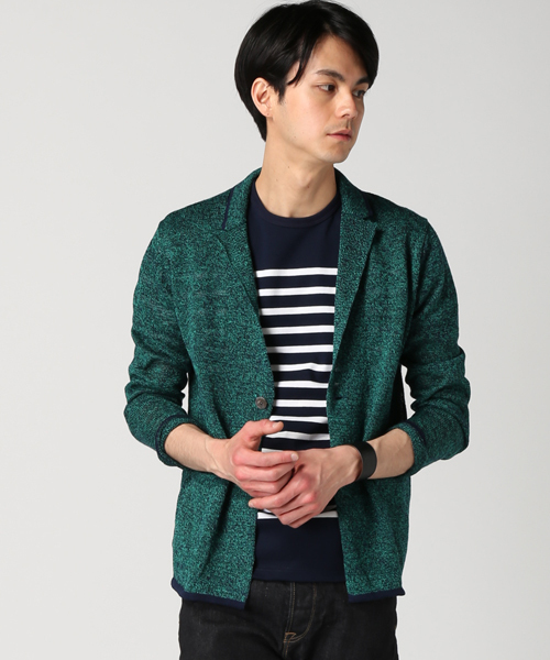 EDIFICE（エディフィス）の「◇リネン メランジ ジャケットカーディガン（カーディガン/ボレロ・メンズ・ホワイト/グリーン/ネイビー/サックスブルー・46/44/48）」の3枚目の写真