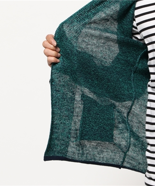 EDIFICE（エディフィス）の「◇リネン メランジ ジャケットカーディガン（カーディガン/ボレロ・メンズ・ホワイト/グリーン/ネイビー/サックスブルー・46/44/48）」の15枚目の写真