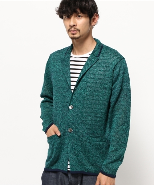 EDIFICE（エディフィス）の「◇リネン メランジ ジャケットカーディガン（カーディガン/ボレロ・メンズ・ホワイト/グリーン/ネイビー/サックスブルー・46/44/48）」の21枚目の写真
