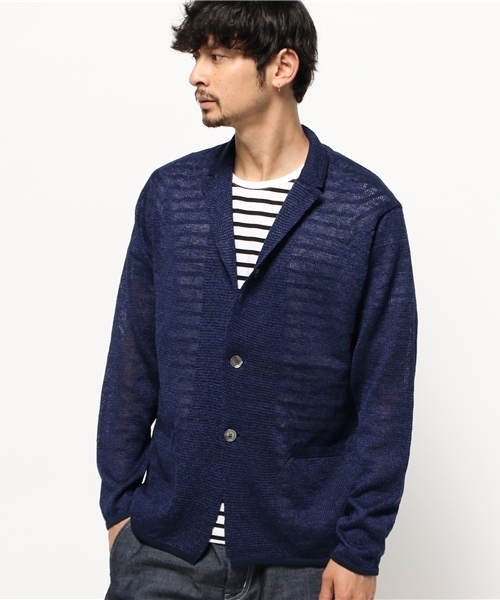 EDIFICE（エディフィス）の「◇リネン メランジ ジャケットカーディガン（カーディガン/ボレロ・メンズ・ホワイト/グリーン/ネイビー/サックスブルー・46/44/48）」の22枚目の写真