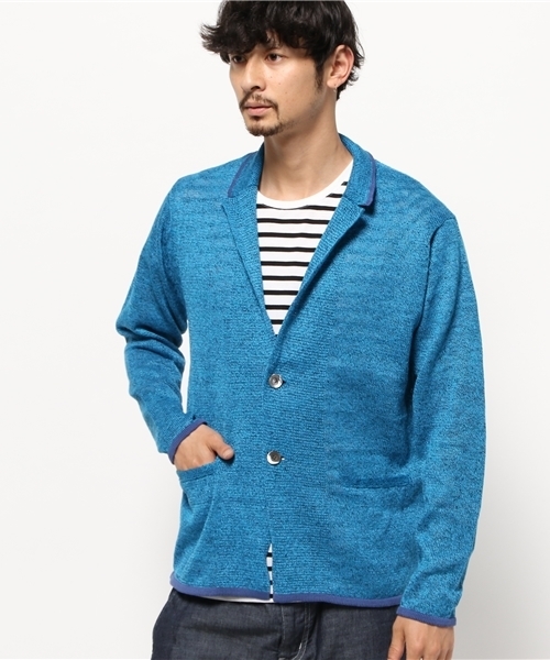 EDIFICE（エディフィス）の「◇リネン メランジ ジャケットカーディガン（カーディガン/ボレロ・メンズ・ホワイト/グリーン/ネイビー/サックスブルー・46/44/48）」の16枚目の写真