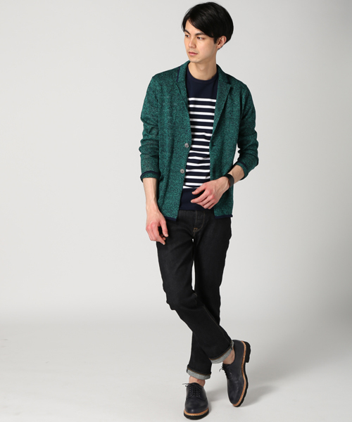 EDIFICE（エディフィス）の「◇リネン メランジ ジャケットカーディガン（カーディガン/ボレロ・メンズ・ホワイト/グリーン/ネイビー/サックスブルー・46/44/48）」の19枚目の写真