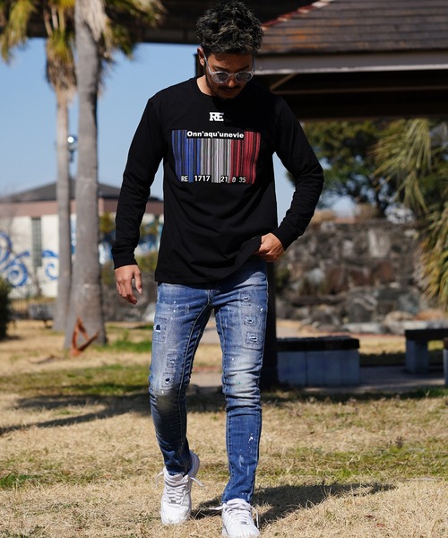 adamsJUGGLER(アダムスジャグラー)の「RE/1717ロングティー(Tシャツ/カットソー・メンズ・ホワイト/ブラック・M/S/XL/L)」の8枚目の写真