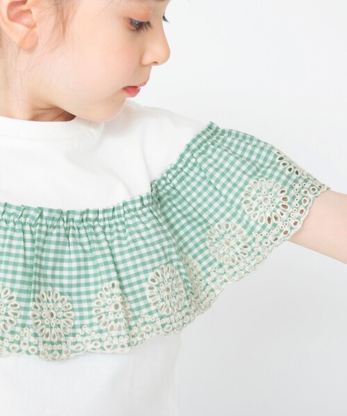 BRANSHES（ブランシェス）の「カットワーク刺しゅう半袖Tシャツ（Tシャツ/カットソー・キッズ・ピンク/オフホワイト・120/130/110/90/100）」の14枚目の写真