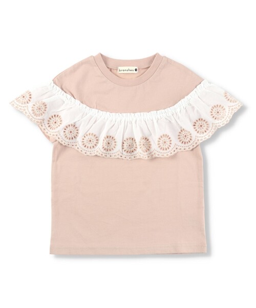 BRANSHES（ブランシェス）の「カットワーク刺しゅう半袖Tシャツ（Tシャツ/カットソー・キッズ・ピンク/オフホワイト・120/130/110/90/100）」の22枚目の写真