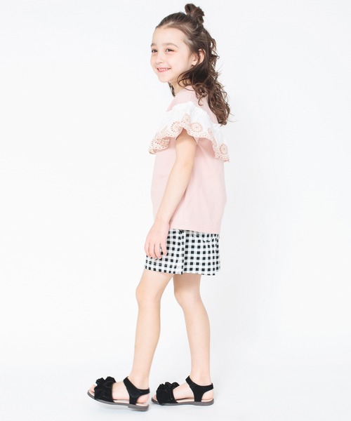 BRANSHES（ブランシェス）の「カットワーク刺しゅう半袖Tシャツ（Tシャツ/カットソー・キッズ・ピンク/オフホワイト・120/130/110/90/100）」の7枚目の写真