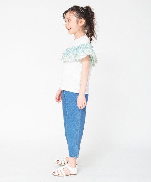 BRANSHES（ブランシェス）の「カットワーク刺しゅう半袖Tシャツ（Tシャツ/カットソー・キッズ・ピンク/オフホワイト・120/130/110/90/100）」の4枚目の写真