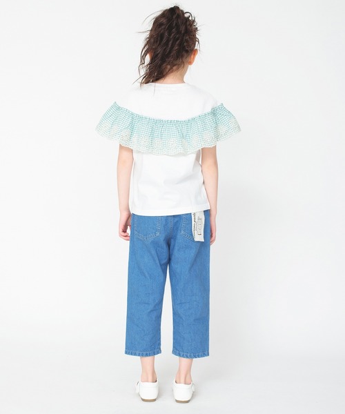 BRANSHES（ブランシェス）の「カットワーク刺しゅう半袖Tシャツ（Tシャツ/カットソー・キッズ・ピンク/オフホワイト・120/130/110/90/100）」の5枚目の写真