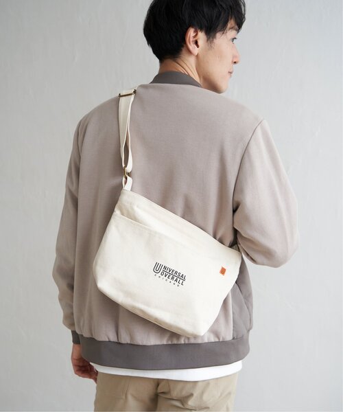 UNIVERSAL OVERALL（ユニバーサルオーバーオール）の「UNIVERSAL OVERALL キャンバスショルダーバッグ（ショルダーバッグ・メンズ・ブラック/オフホワイト/キャメル・FREE）」の5枚目の写真