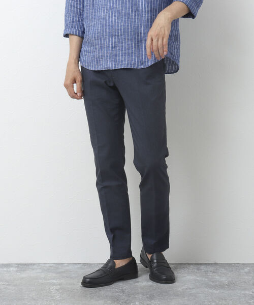 NOLLEY'S goodman（ノーリーズグッドマン）の「《ビジカジ対応》綿麻 COOLMAX / クールマックス(R) スリムフィットパンツ（その他パンツ・メンズ・ベージュ/ネイビー/サックスブルー/グレー・L/XL/M/S）」の3枚目の写真