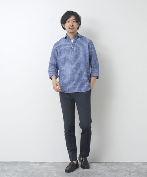 NOLLEY'S goodman（ノーリーズグッドマン）の「《ビジカジ対応》綿麻 COOLMAX / クールマックス(R) スリムフィットパンツ（その他パンツ・メンズ・ベージュ/ネイビー/サックスブルー/グレー・L/XL/M/S）」の22枚目の写真