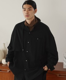 Air Tokyo | オーバーサイズ アシンメトリー スタンドカラー バックオープン L/S シャツ(シャツ/ブラウス)