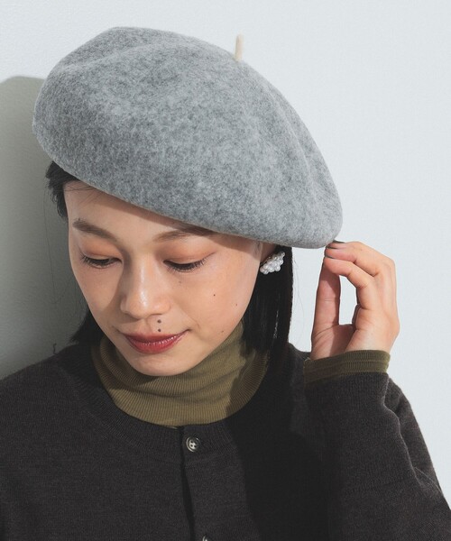 BEAMS BOY（ビームスボーイ）の「BEAMS BOY / BB刺繍 配色 ベレー帽（ハンチング/ベレー帽・レディース・ブラック/グレー/オフホワイト/ブラウン・ONE SIZE）」の5枚目の写真