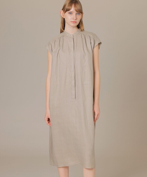 MACKINTOSH LONDON(マッキントッシュ ロンドン)の「120番ラミーワンピース(ワンピース・レディース・チャコールグレー/ベージュ・38)」の2枚目の写真