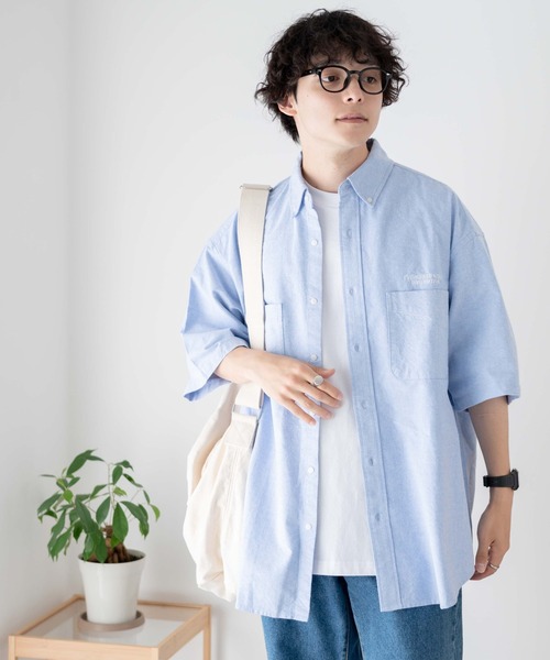 WEGO（ウィゴー）の「WEGO/ワッペンBIGシャツ（シャツ/ブラウス・メンズ・ホワイト/ブルー系その他4/サックスブルー・MEDIUM/LARGE）」の18枚目の写真